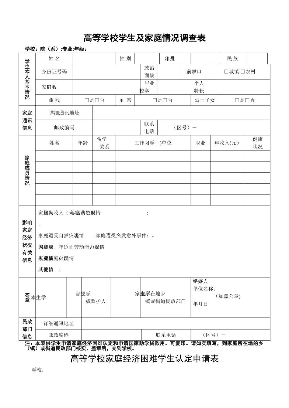 家庭经济情况调查表_第1页
