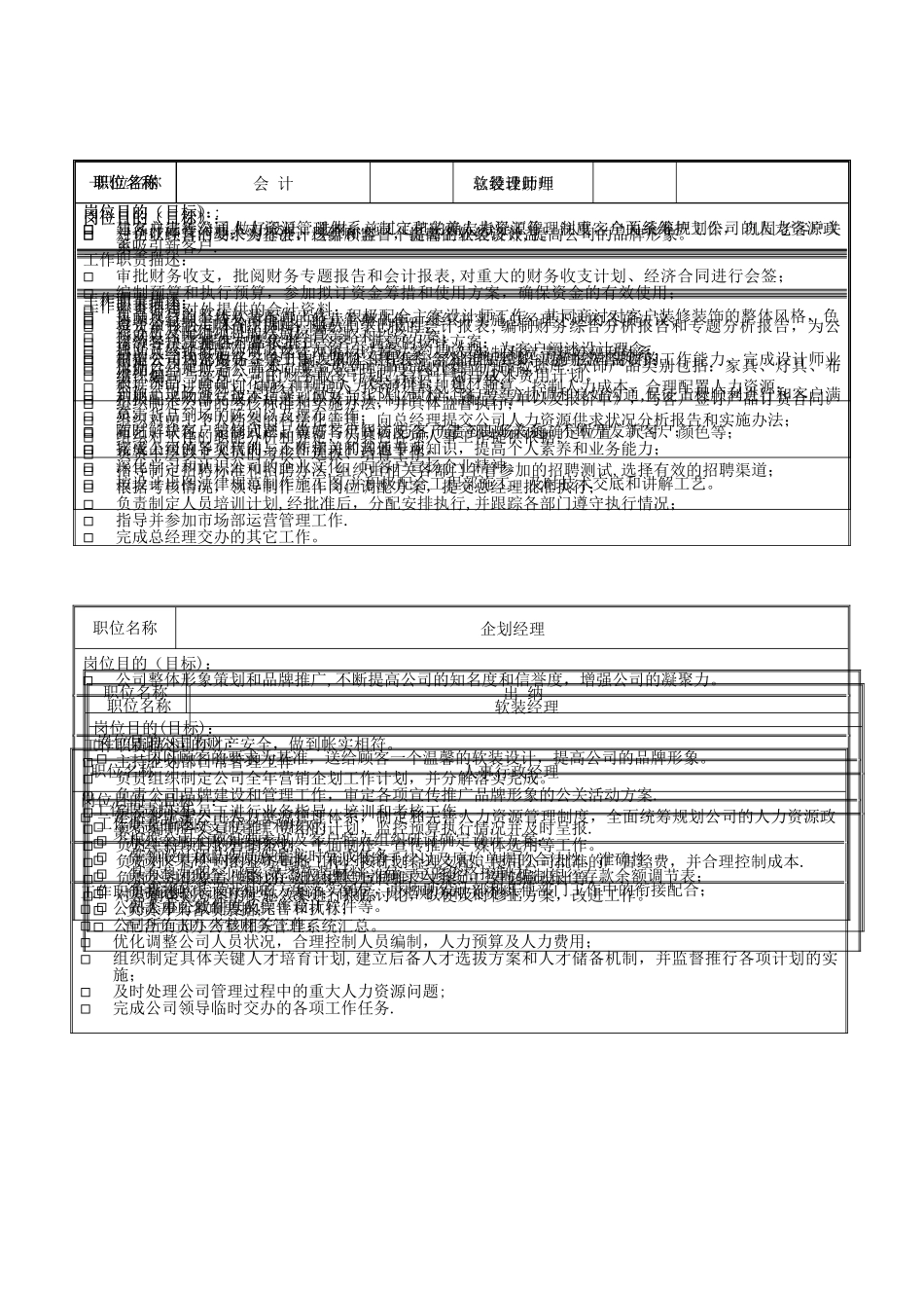家装公司岗位职责明细_第1页