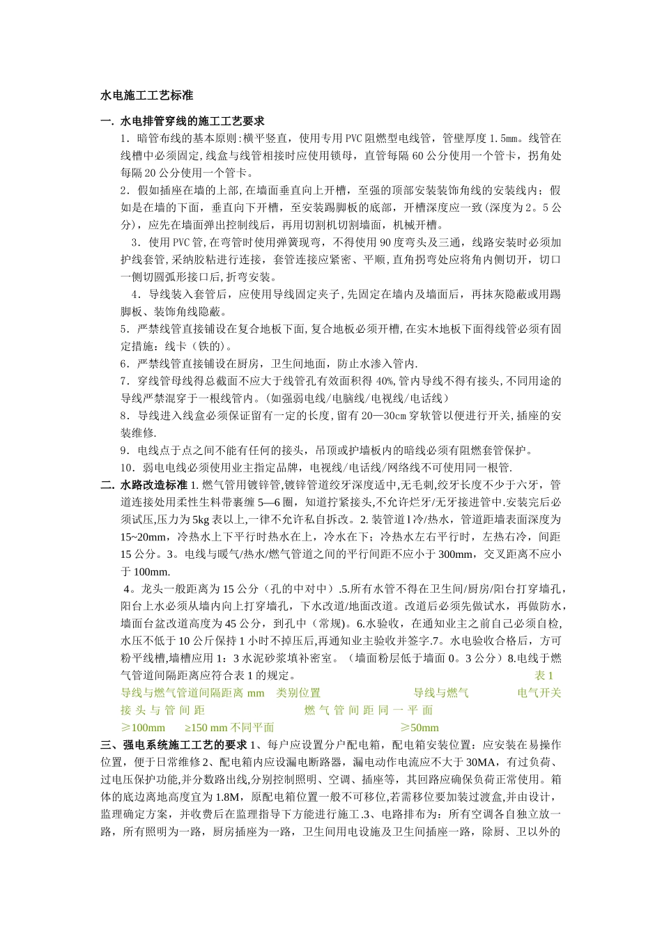 家装水电施工工艺标准_第1页