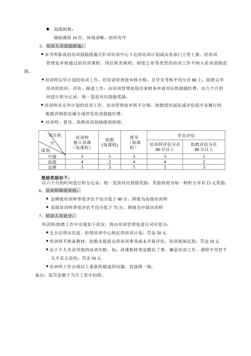 2025年培训师考评制度。。_第2页