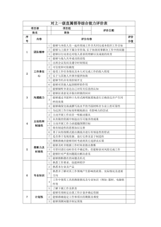 对上级评价表