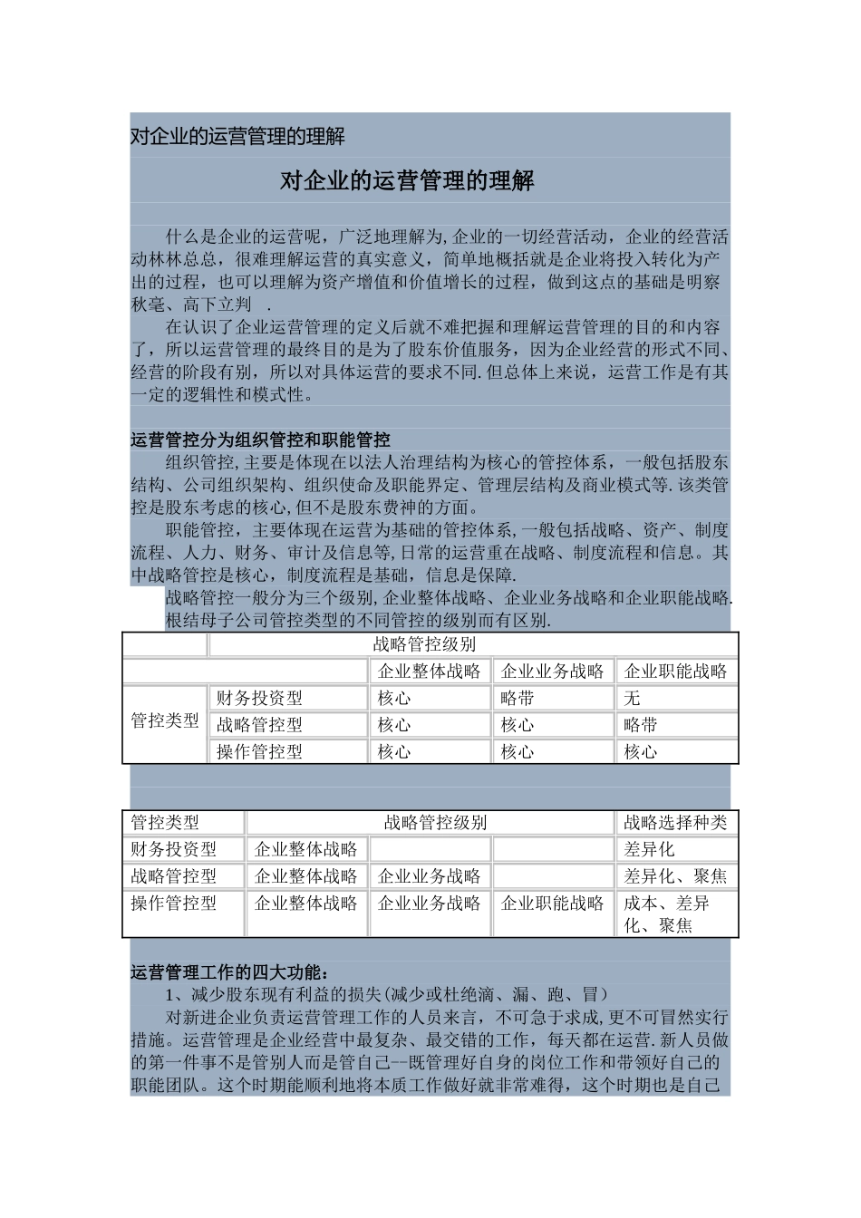 对企业的运营管理的理解_第1页