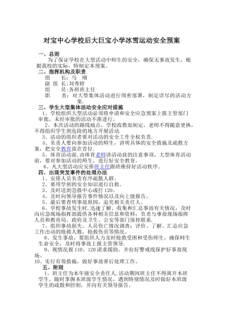 对宝中心学校后大巨宝小学冰雪运动安全预案
