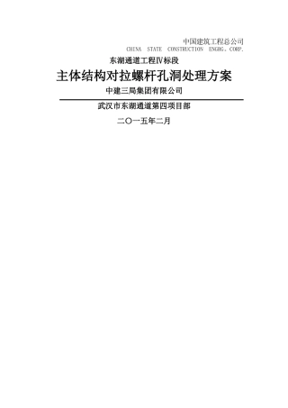 对拉螺杆孔洞处理方案