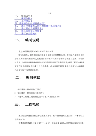 对拉螺杆封堵施工方案