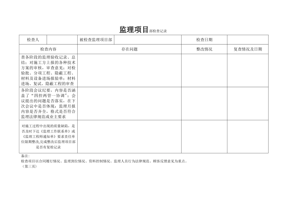 对监理项目部检查表_第3页