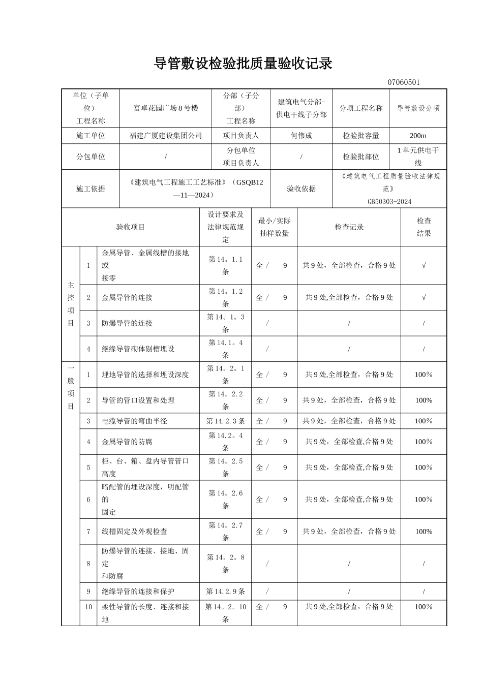 导管敷设检验批质量验收记录_第1页