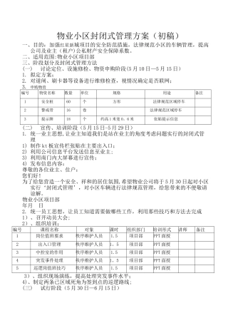 封闭式管理方案