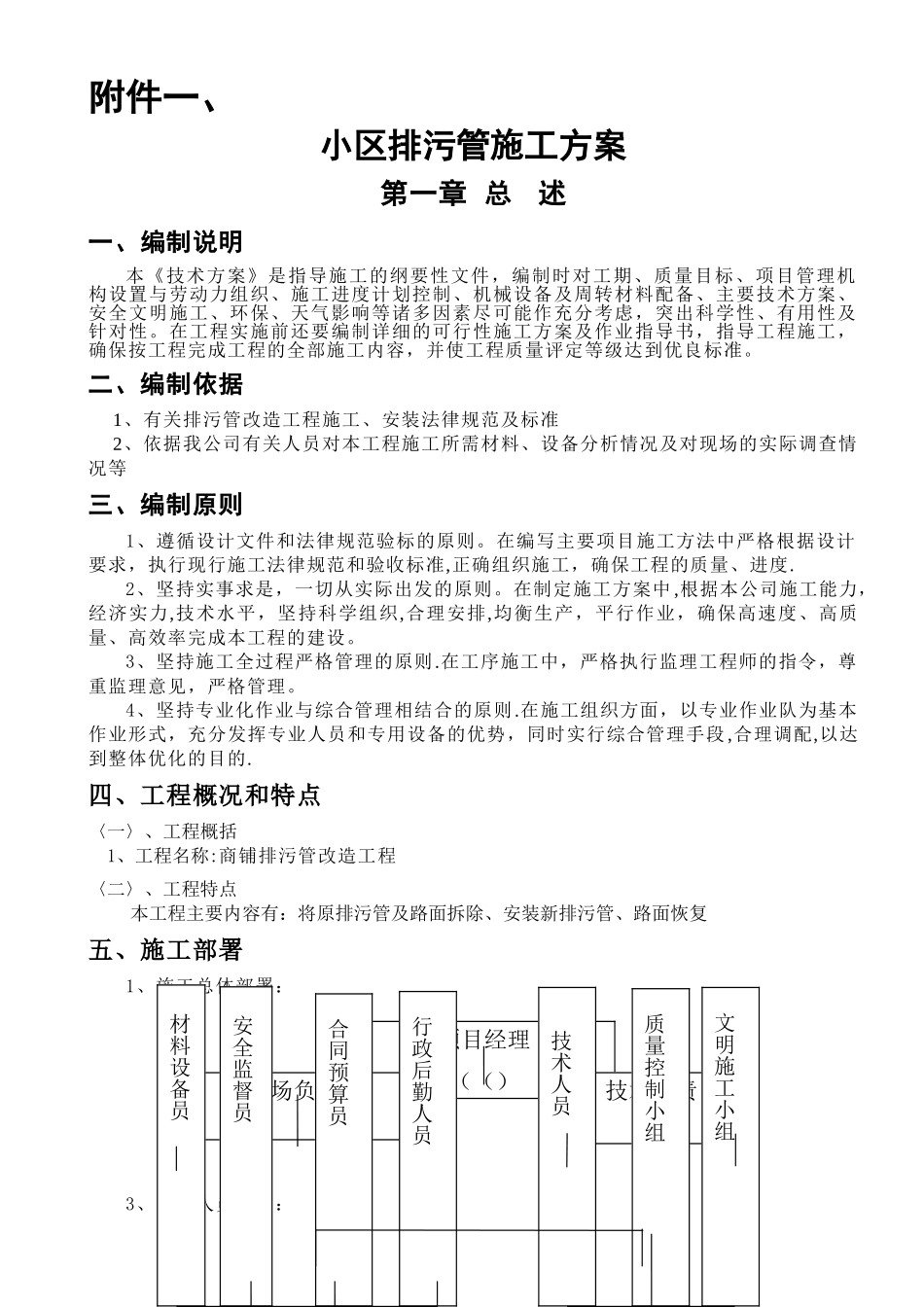 小区排污管施工方案_第1页