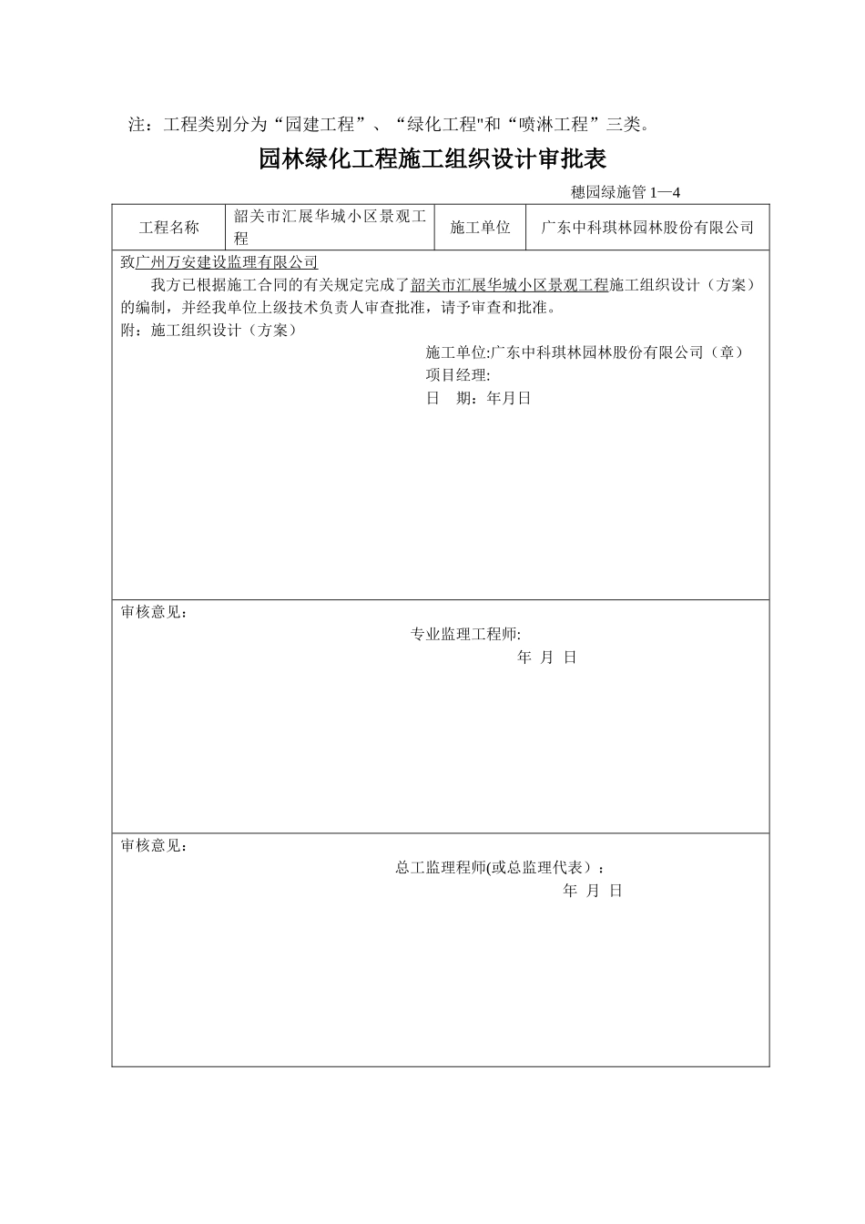 小区景观工程园林绿化资料表格_第2页