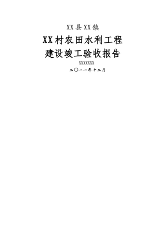 小型农田水利工程建设验收报告