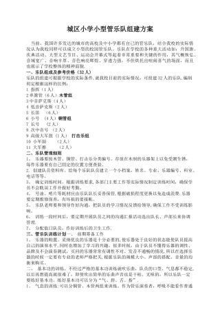 小型管乐队组建方案