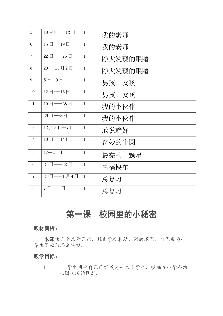 小学一年级心理健康教育计划-教案_第2页