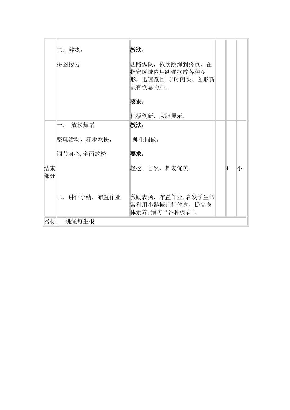小学三年级跳绳体育课教案_第3页