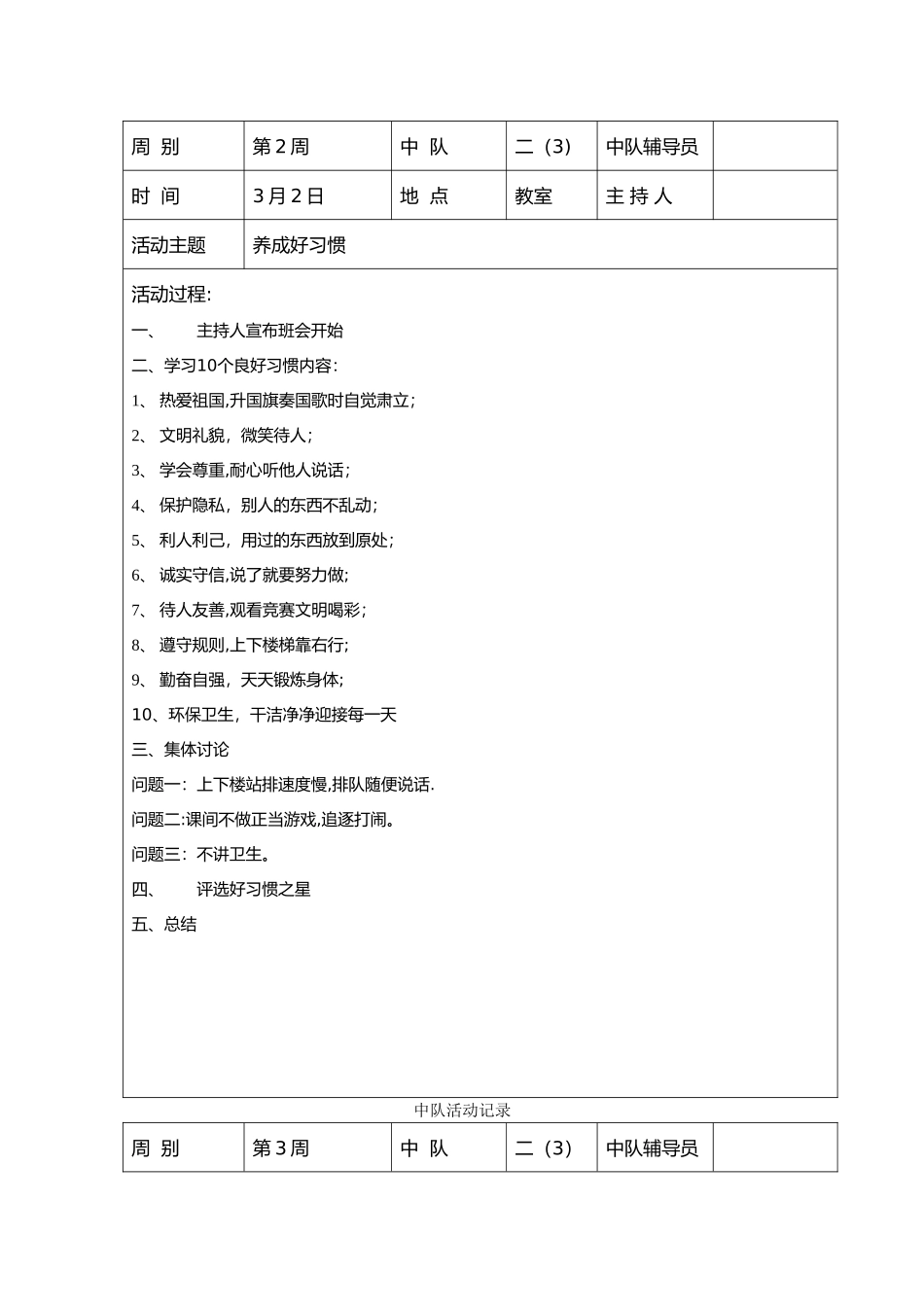 小学中队活动记录表_第3页