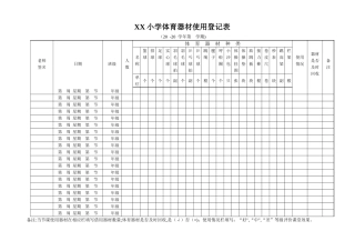 小学体育器材使用使用登记表