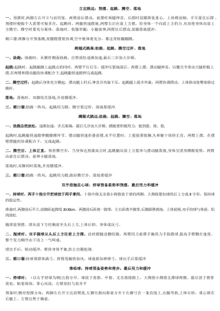 小学体育面试动作要领和结构化知识点总结