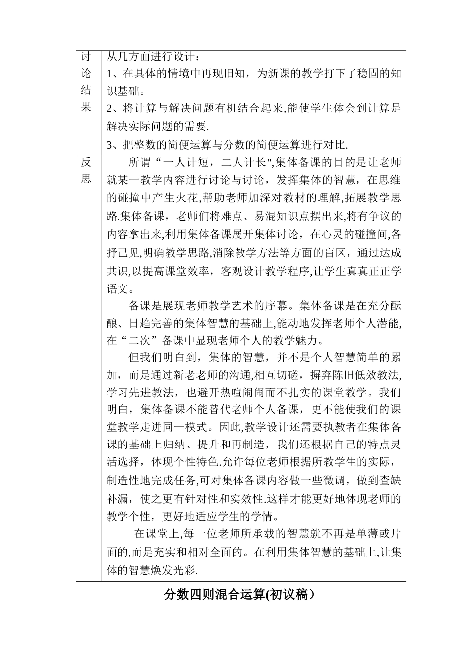 小学六年级数学集体备课记录表_第2页