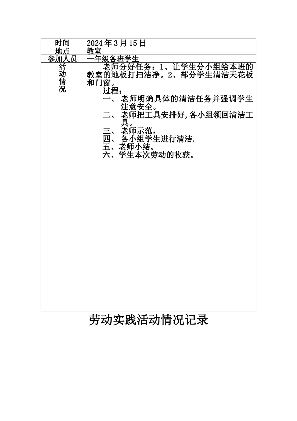 小学劳动实践记录表_第2页