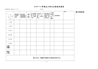 小学卫生检查记录表