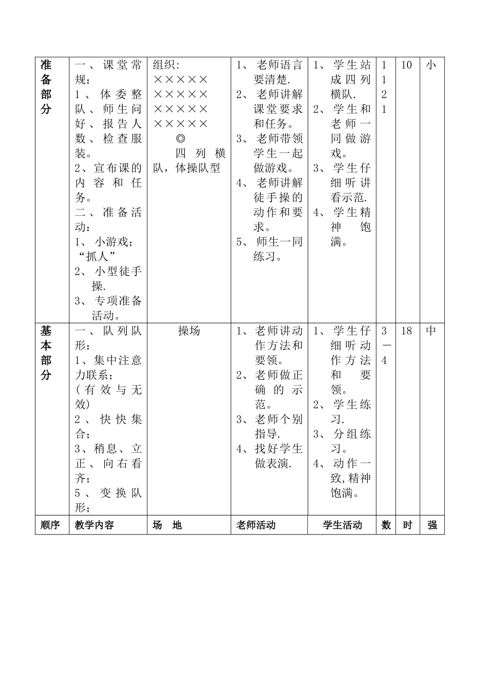 小学四年级下册体育教案全集_第3页