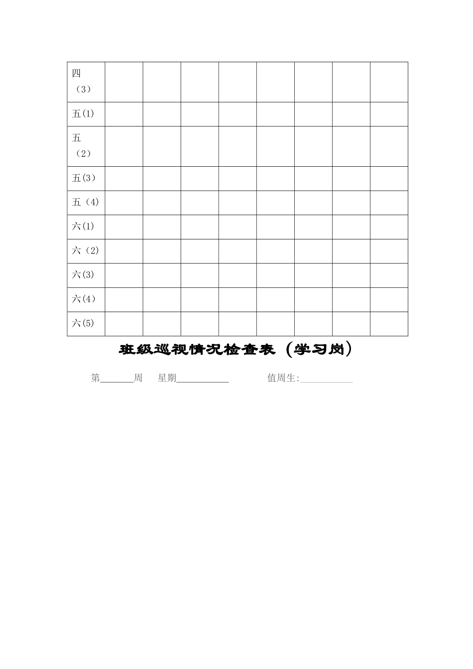 小学学校纪律、卫生检查表_第2页