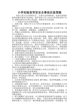小学实验室突发安全事故应急预案