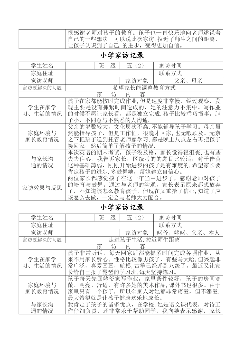 小学家访记录_第2页