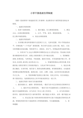 小学干部选拔任用制度