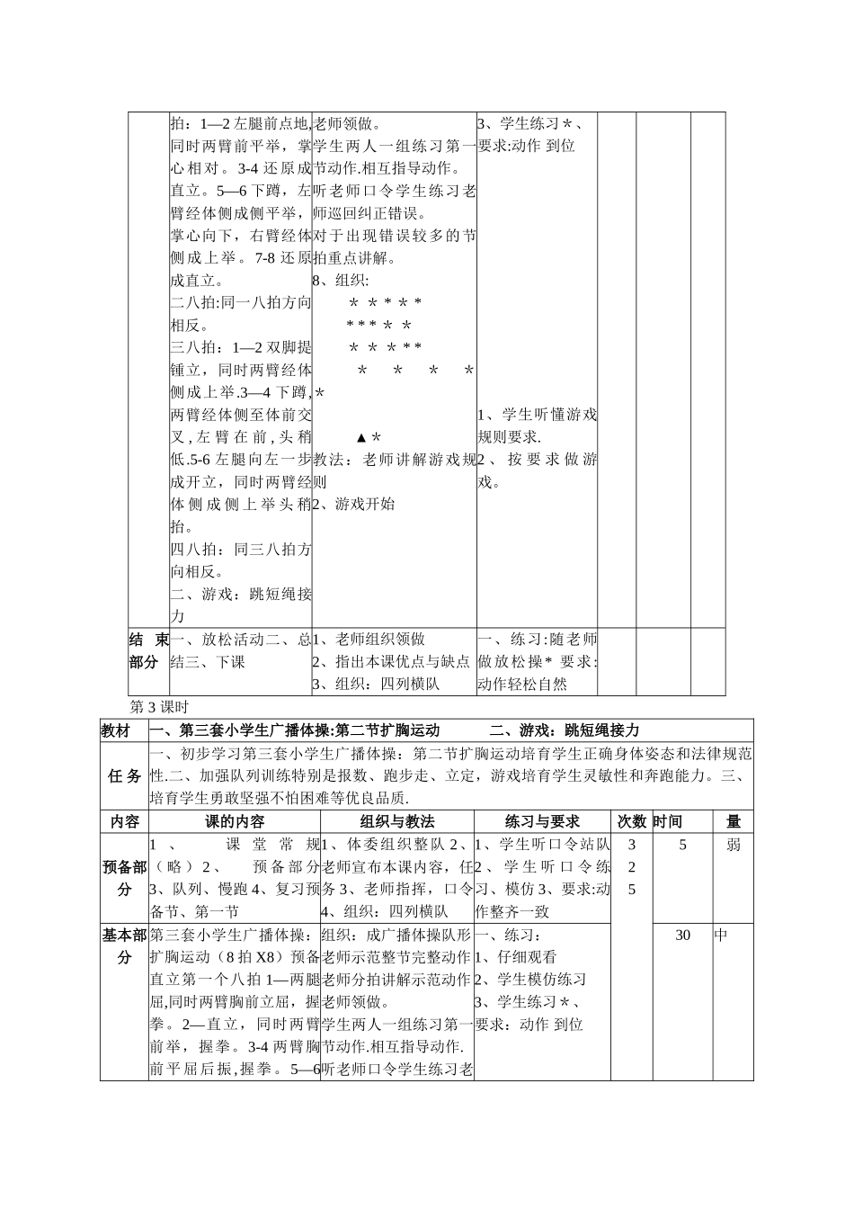 小学广播体操《七彩阳光》教学教案_第3页