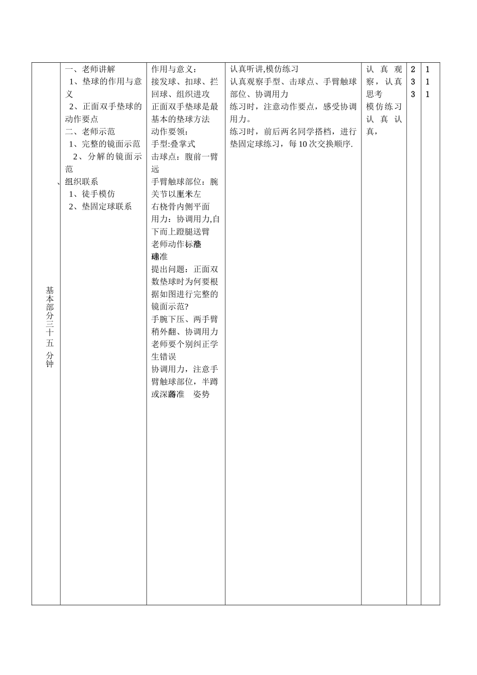 小学排球教学教案_第2页