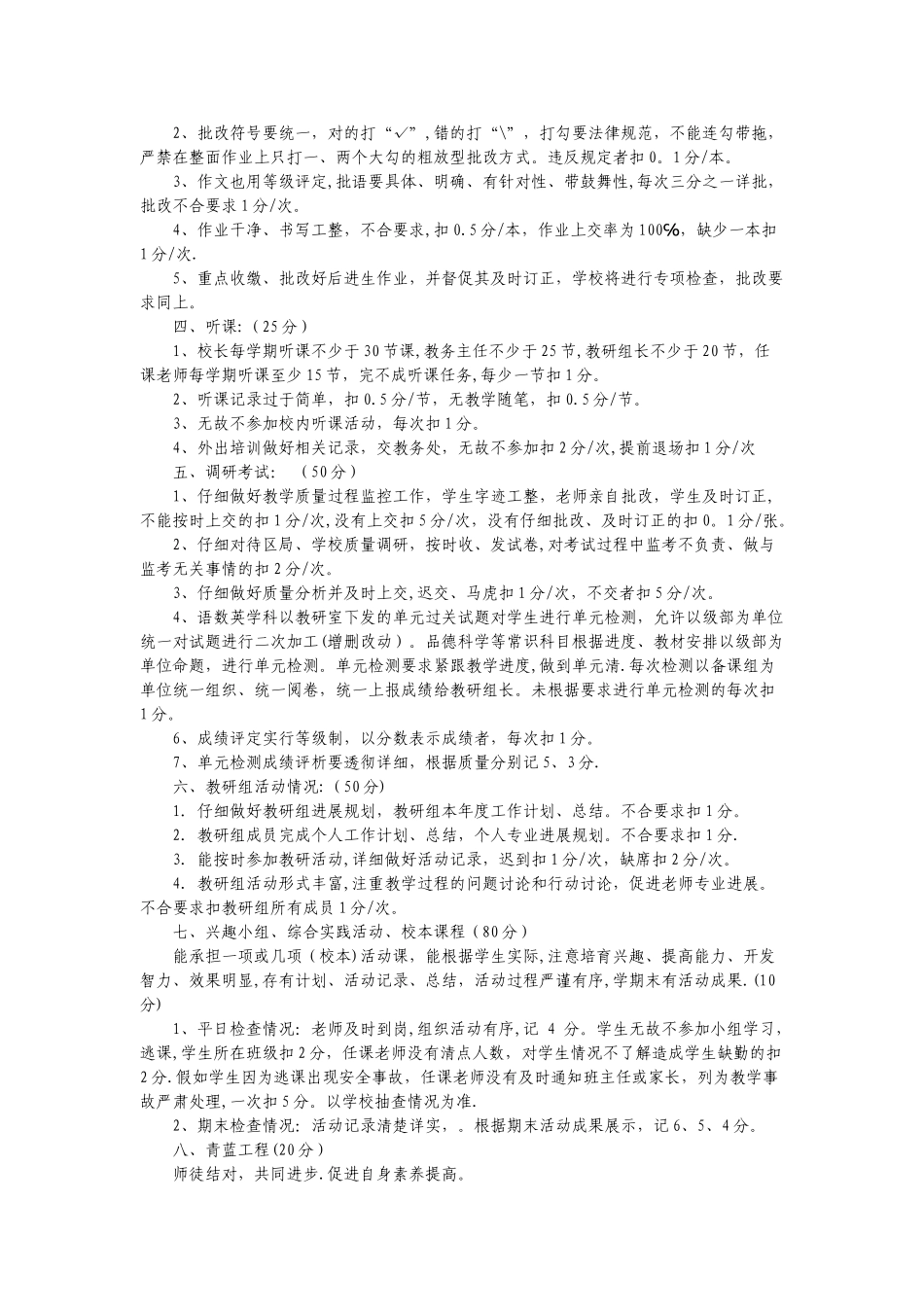 小学教学常规考核细则_第2页