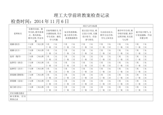 小学教案检查记录表