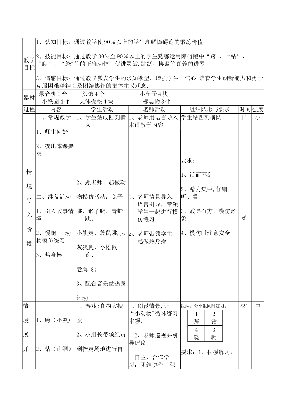小学水平二体育《障碍跑》教案1_第2页