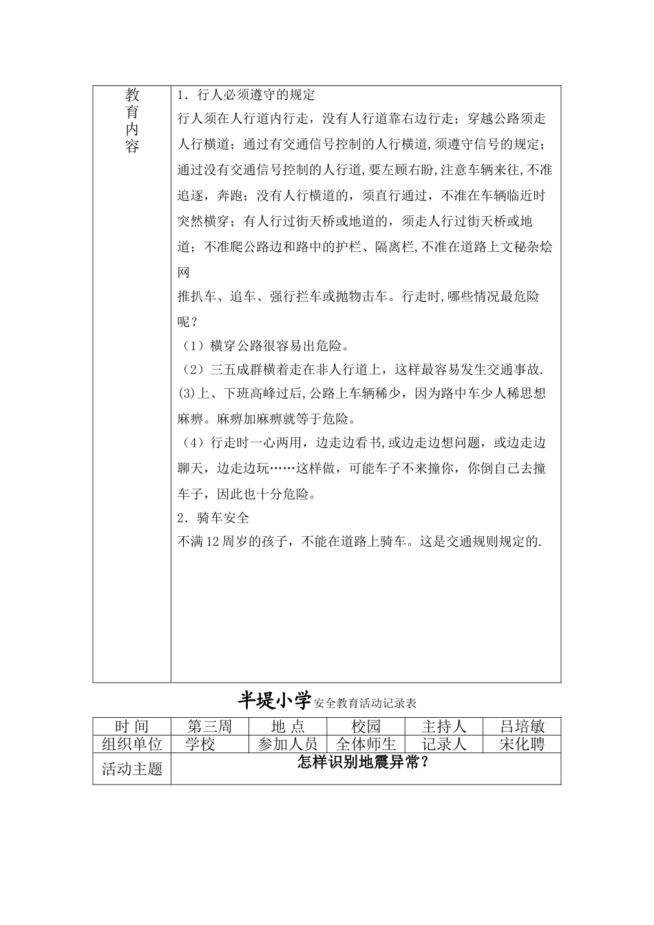 小学班级安全会议记录_第3页