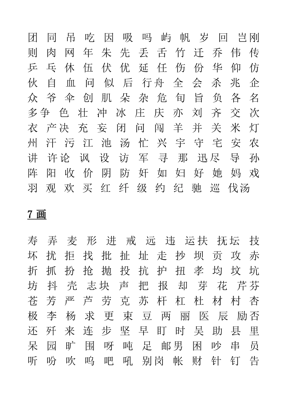 小学生基础汉字表_第3页