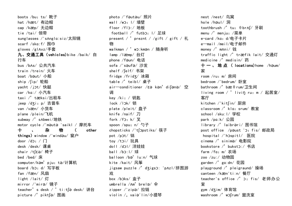 小学生教育英语单词大全_第3页