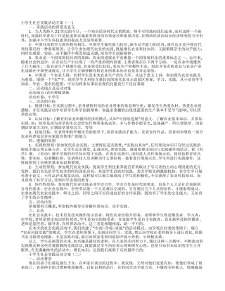 小学生社会实践活动方案