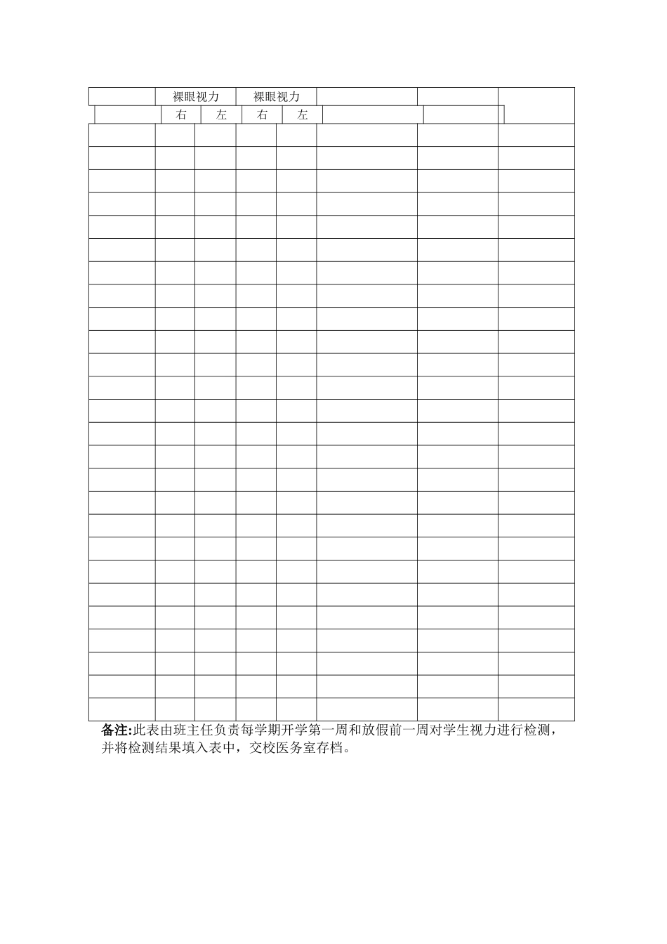 小学生视力检测登记表_第2页