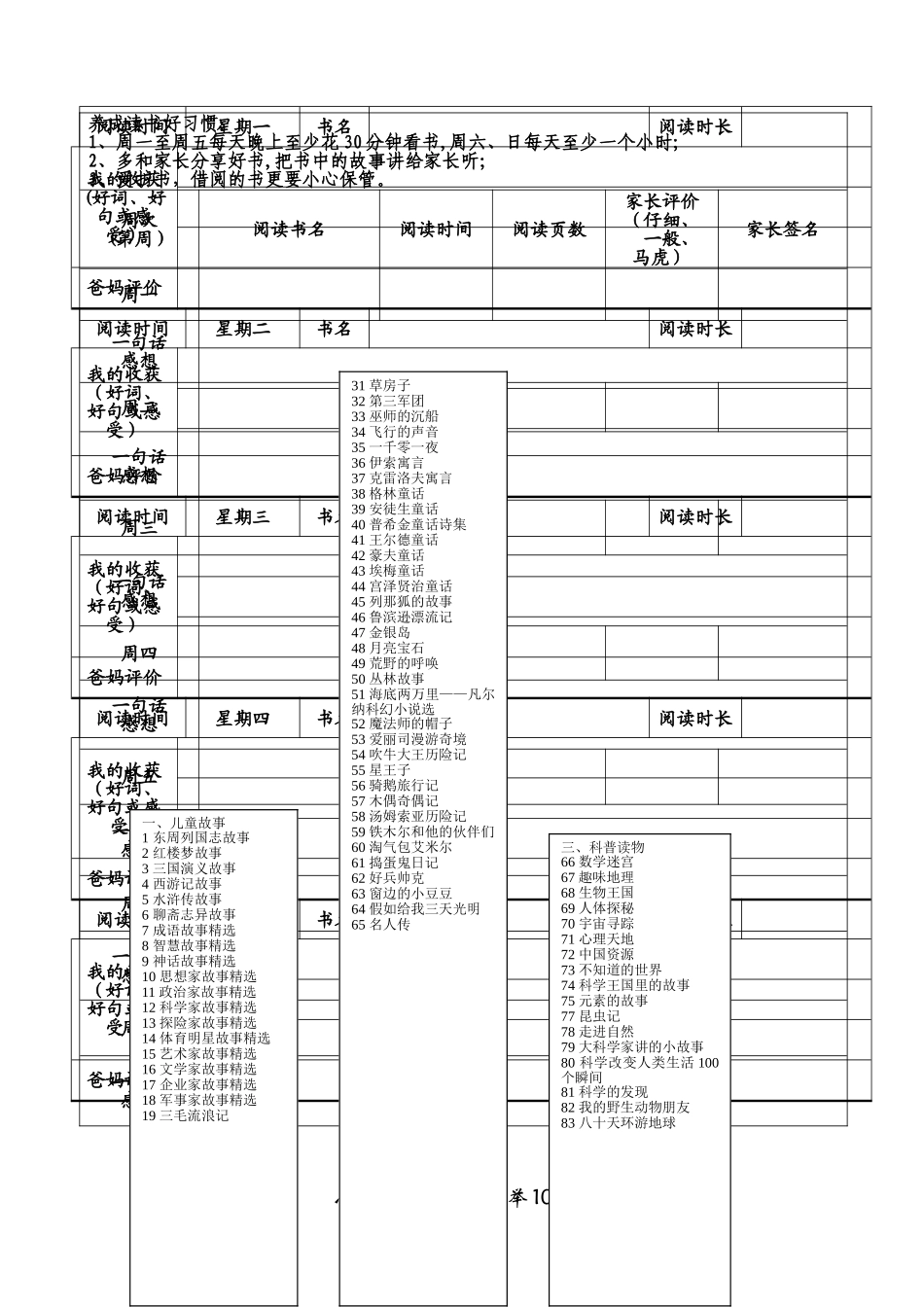 小学生阅读记录卡_第3页