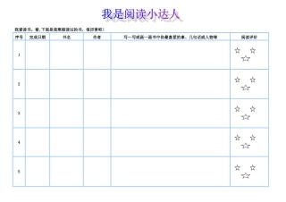 小学生阅读寒假阅读计划表