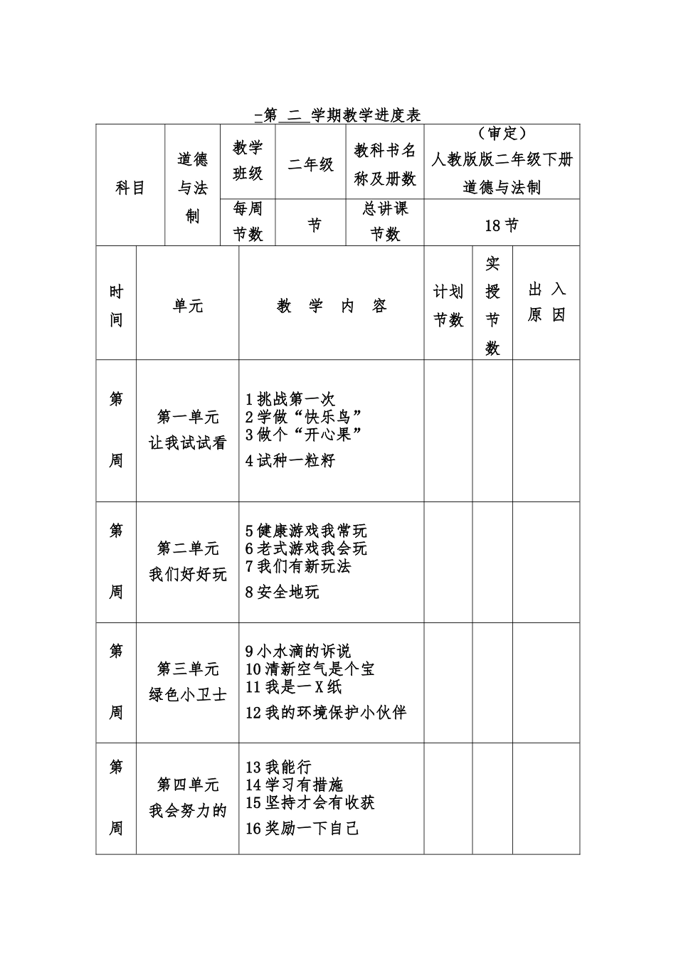 2025年部编新人教版二年级下册道德与法治全册教案_第1页