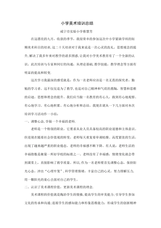 小学美术培训总结