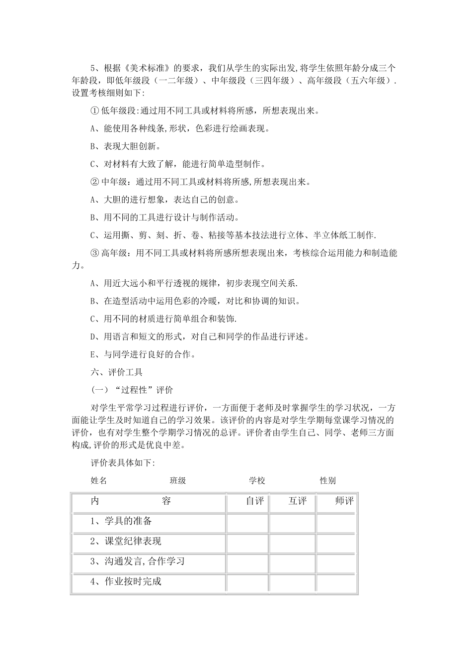 小学美术评价方案示范_第2页
