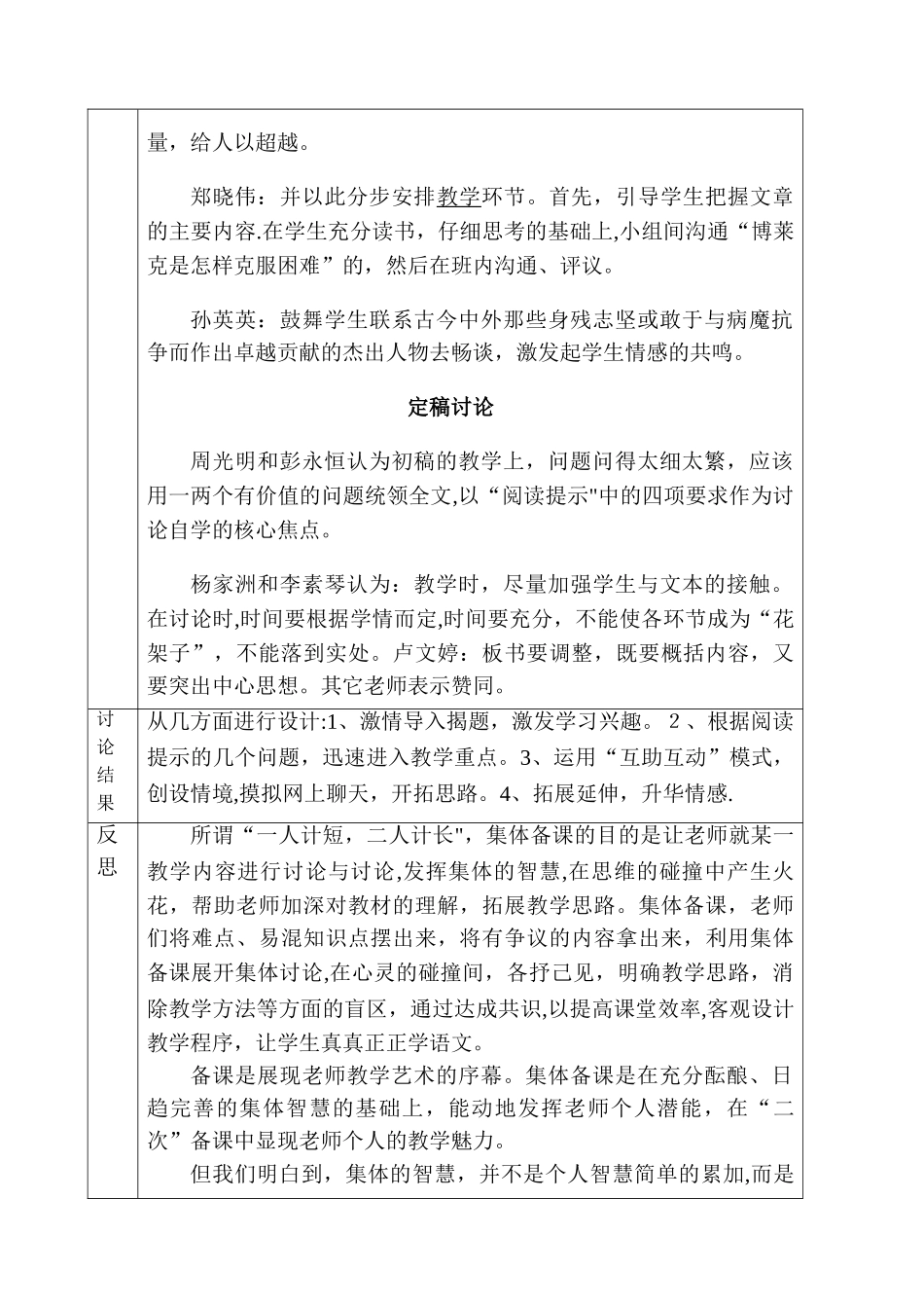 小学语文集体备课记录表--雷美玲_第2页