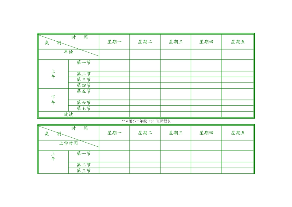 小学课程表电子模板_第2页