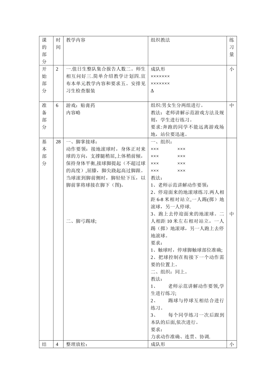 小学足球三年级全年教案_第3页