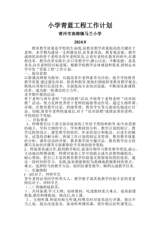 小学青蓝工程工作计划