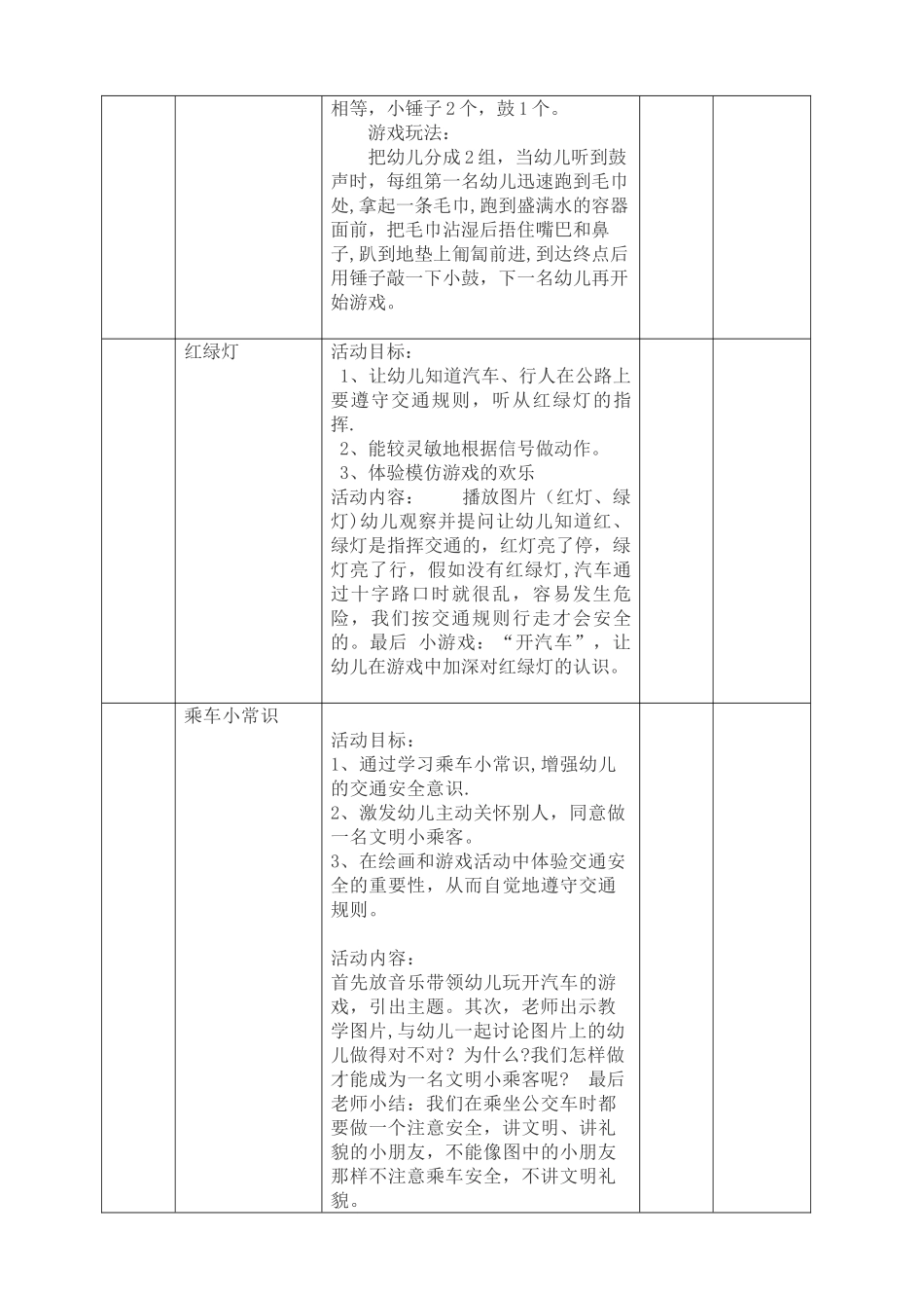 小班幼儿安全教育活动记录表_第3页