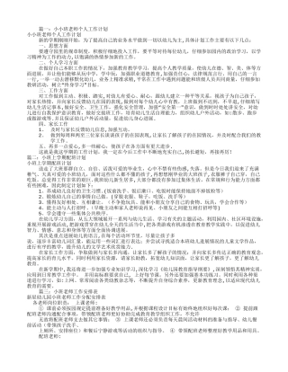 小班配班老师工作计划